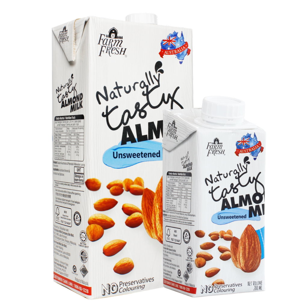 UHT Unsweetened Almond Beverage Farm Fresh Malaysia